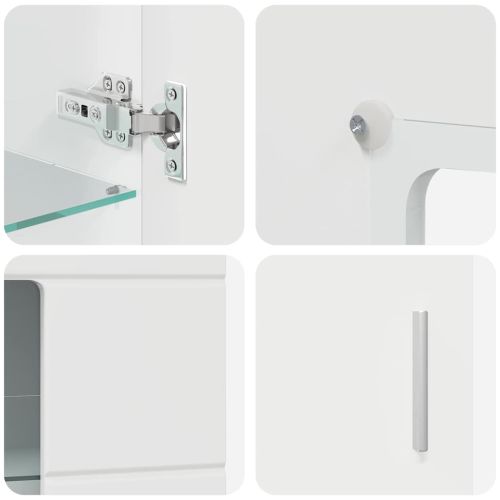 Служебен шкаф Лъскаво бяло 55,5 x 29 x 100 см Инженерно дърво