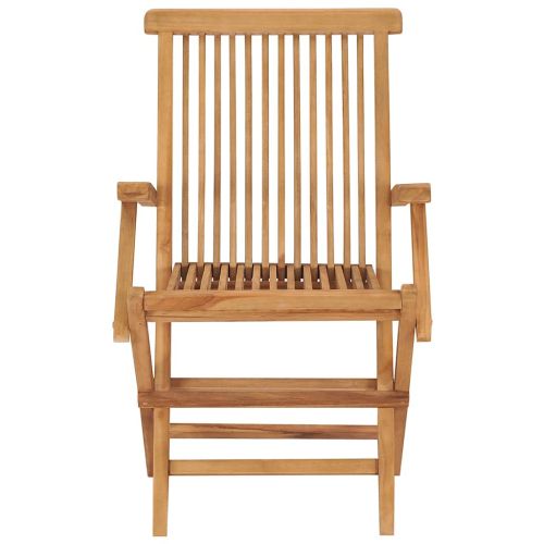 Градински столове със сини възглавници 4 бр тиково дърво масив