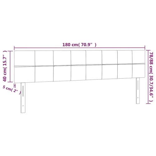 LED горна табла за легло, тъмнозелена, 180x5x78/88 см, кадифе