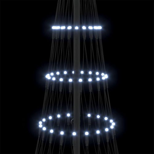 LED Коледна Елха с поставка Хладно бяло 184.5 см Метал