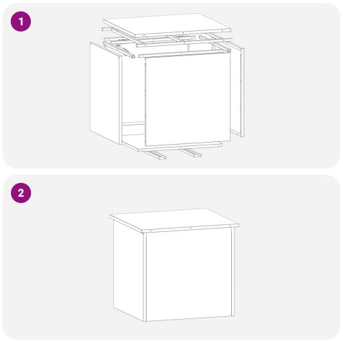 Кутия за съхранение на открито Сребрист 55 x 50,5 x 50 см