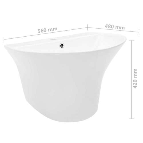 Басейн Бяло 56 x 48 x 42 см Глазирана керамика