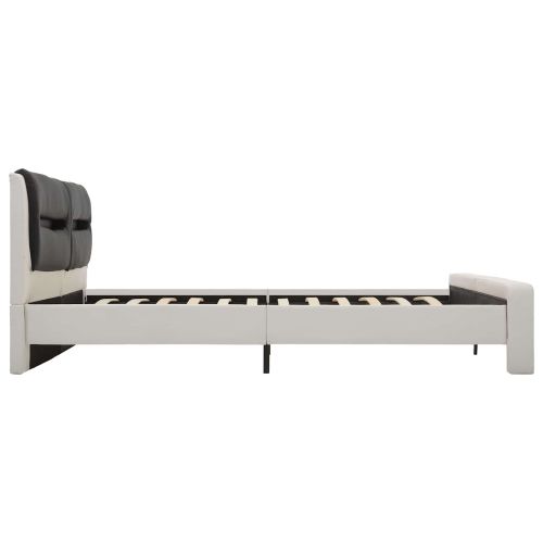 Рамка за легло с таблото Бял и черен 120 x 200 cm Изкуствена