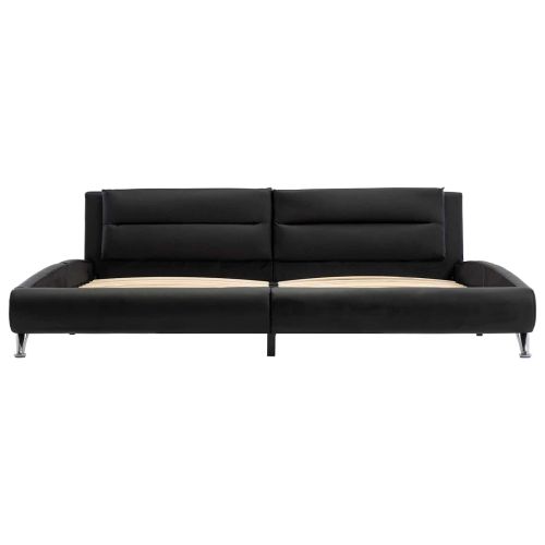 Рамка за легло с таблото Черно 160 x 200 cm Изкуствена