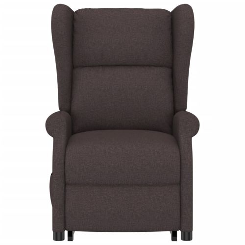 Изправящ масажен стол, тъмнокафяв, текстил