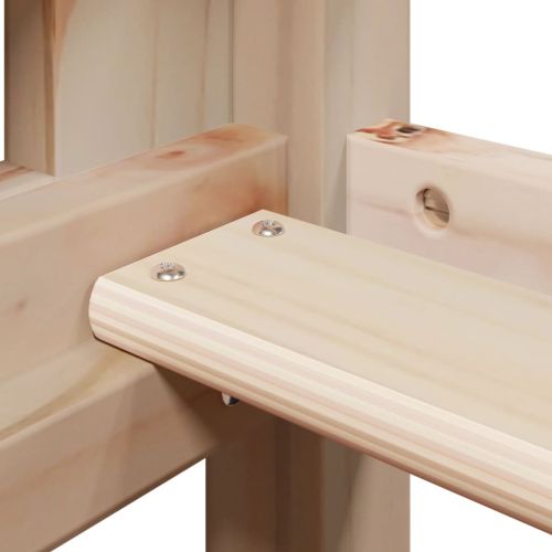 Таванско легло със стълба и покрив, 90x190 см, бор масив