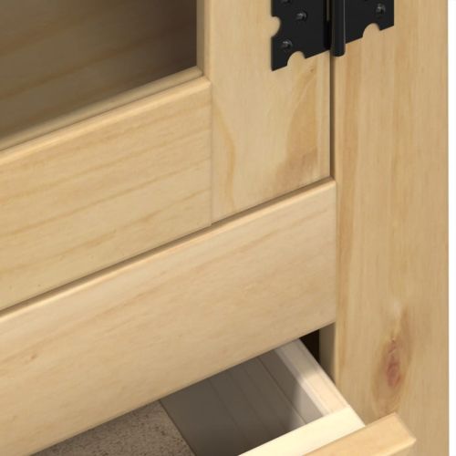 Стъклен шкаф витрина Corona 99x43x187 см бор масив