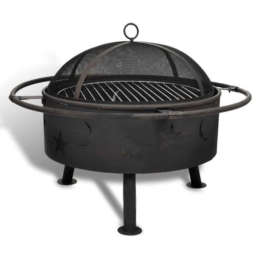 Огнен мащаб луна Черно 82 x 82 x 64 см Стомана