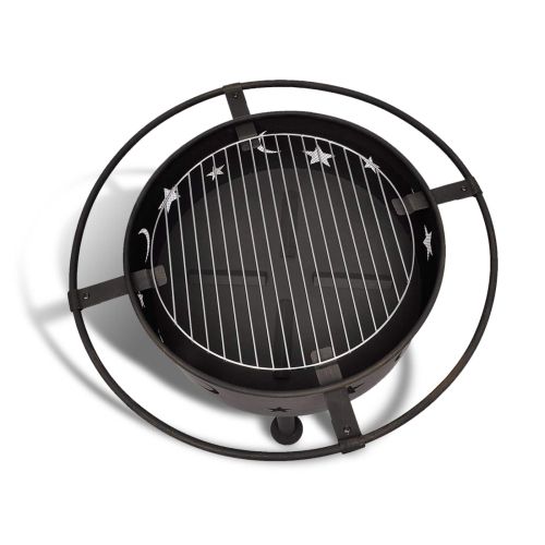 Огнен мащаб луна Черно 82 x 82 x 64 см Стомана