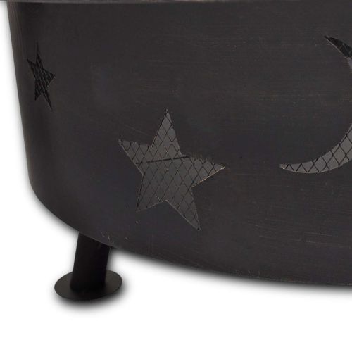 Огнен мащаб луна Черно 82 x 82 x 64 см Стомана