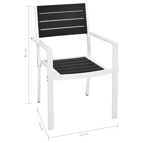 Комплект мебели 5 pcs Черен и бял