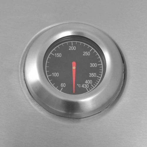 Газов грил с горелка с колело Сребрист Стомана с метален маркуч