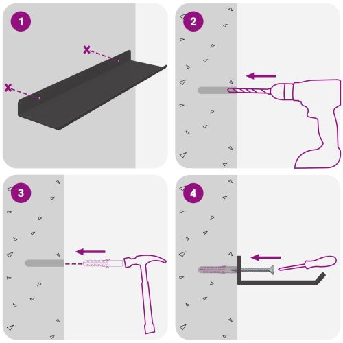 Стенен рафт с рафт със съхранение 3 pcs Черно 80 x 9 x 2.5 см