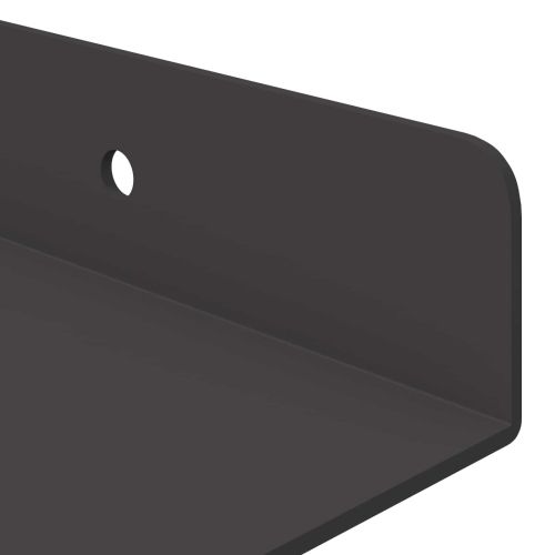 Стенен рафт с рафт със съхранение 2 pcs Черно 80 x 9 x 2.5 см