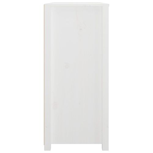 Страничен шкаф бял 100x40x90 см борово дърво масив