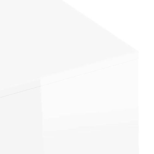 Кафе маса, бял гланц, 100x49,5x31 см, инженерно дърво