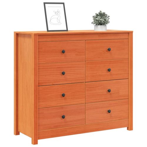 Страничен шкаф, восъчнокафяв, 100x40x90 см, борово дърво масив