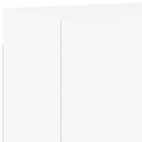 ТВ стенни модули, 5 части, бели, инженерно дърво
