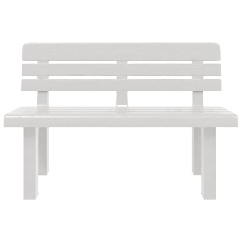 Градинска пейка, бяла, 110x52x71 см, полипропилен