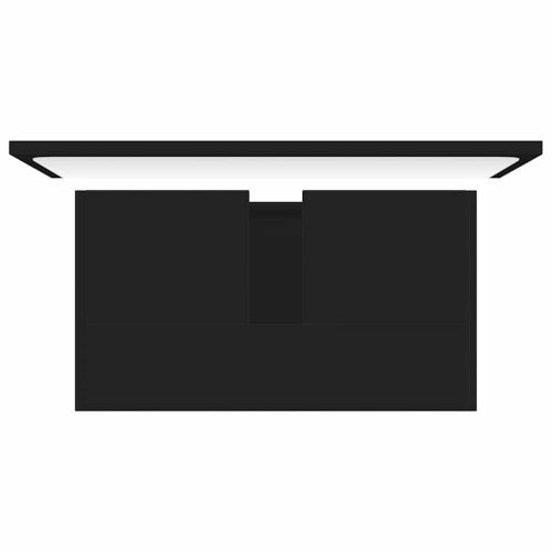 Комплект мебели за баня, черен, ПДЧ