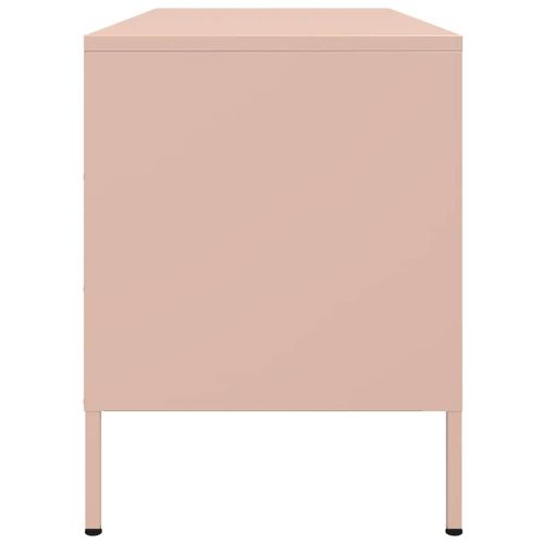 ТВ шкаф, розов, 100,5x39x50,5 см, стомана