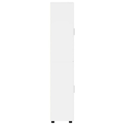 Висок шкаф с рафт Лъскаво бяло 60 x 35 x 182 см Инженерно дърво