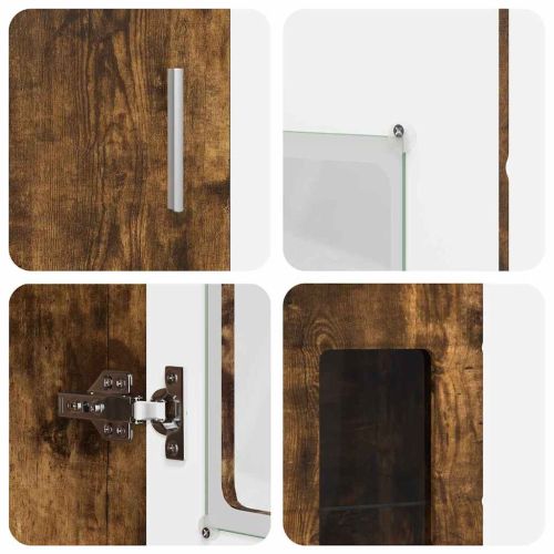 Висок шкаф с рафт Димян дъб 60 x 35 x 182 см Инженерно дърво