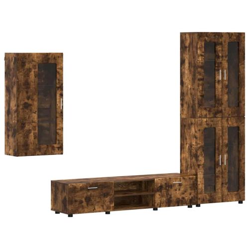 Комплект ТВ шкаф с чекмедже с рафт Димян дъб Инженерно дърво