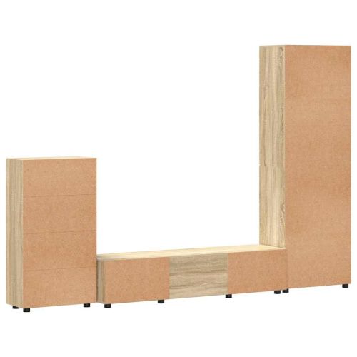 Комплект ТВ шкаф с чекмедже с рафт Сонома дъб Инженерно дърво