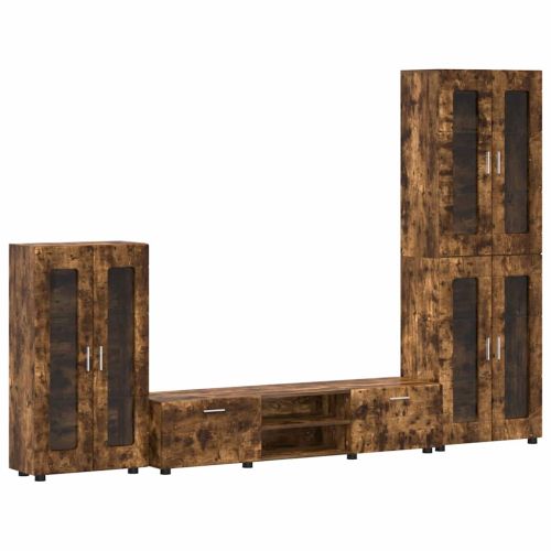 Комплект ТВ шкаф с чекмедже с рафт Димян дъб Инженерно дърво