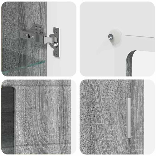 Комплект ТВ шкаф с чекмедже с рафт Сив Сонома Инженерно дърво