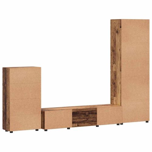 Комплект ТВ шкаф с чекмедже с рафт Старо дърво Инженерно дърво