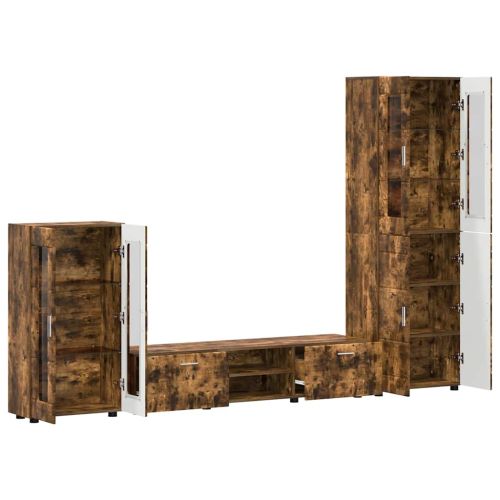 Комплект ТВ шкаф с чекмедже с рафт Димян дъб Инженерно дърво