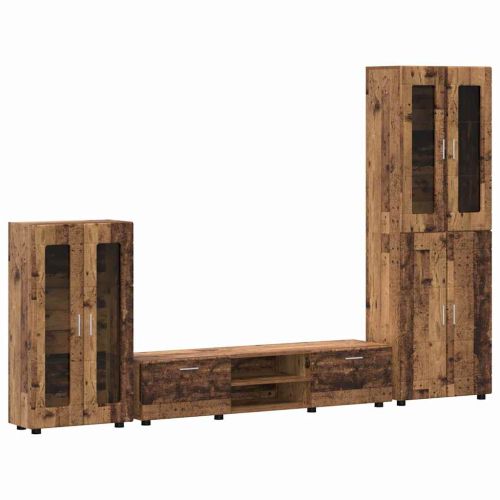 Комплект ТВ шкаф с чекмедже с рафт Старо дърво Инженерно дърво