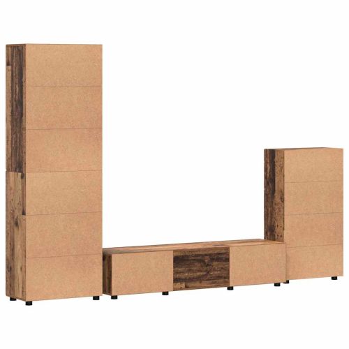 Комплект ТВ шкаф с чекмедже с рафт Старо дърво Инженерно дърво