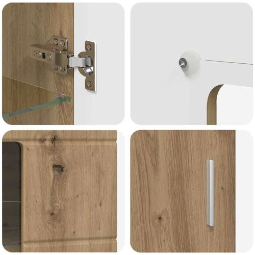 Комплект ТВ шкаф с чекмедже с рафт с врата Дъб Инженерно дърво