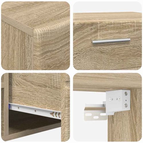 Комплект ТВ шкаф с чекмедже с рафт Сонома дъб Инженерно дърво