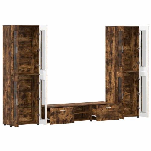 Комплект ТВ шкаф с чекмедже с рафт Димян дъб Инженерно дърво