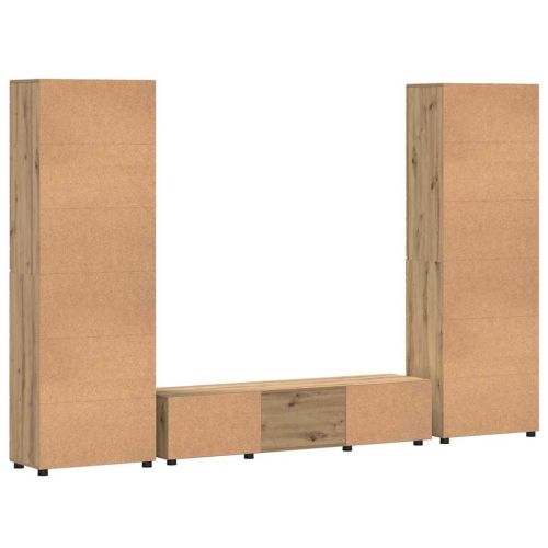 Комплект ТВ шкаф с чекмедже с рафт с врата Дъб Инженерно дърво