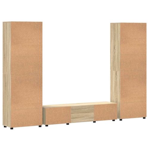 Комплект ТВ шкаф с чекмедже с рафт Сонома дъб Инженерно дърво