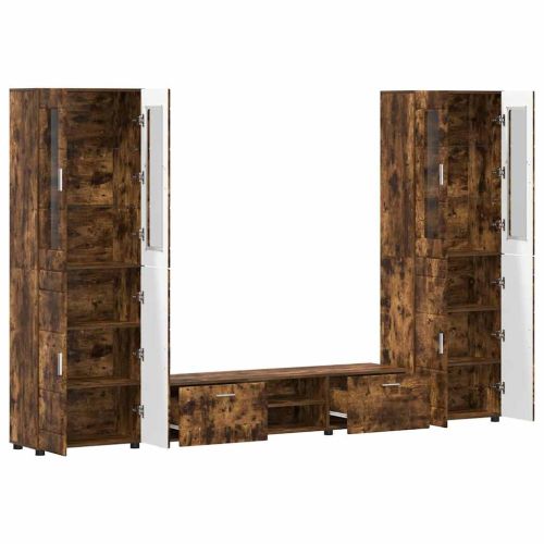 Комплект ТВ шкаф с чекмедже с рафт Димян дъб Инженерно дърво