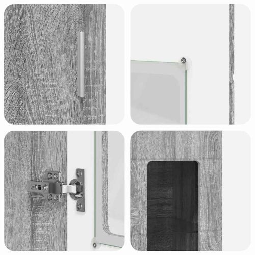 Комплект ТВ шкаф с чекмедже с рафт Сив Сонома Инженерно дърво