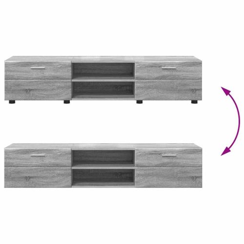 Комплект ТВ шкаф с чекмедже с рафт Сив Сонома Инженерно дърво