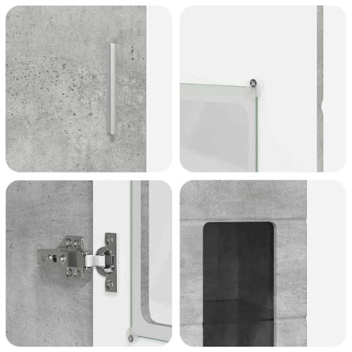 Комплект ТВ шкаф с рафт FLORIN Циментено сиво Инженерно дърво