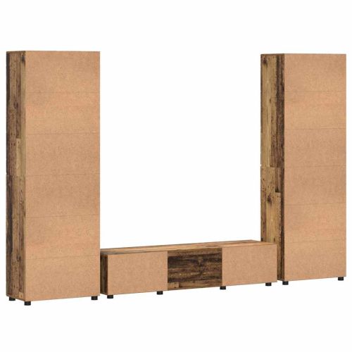 Комплект ТВ шкаф с чекмедже с рафт Старо дърво Инженерно дърво