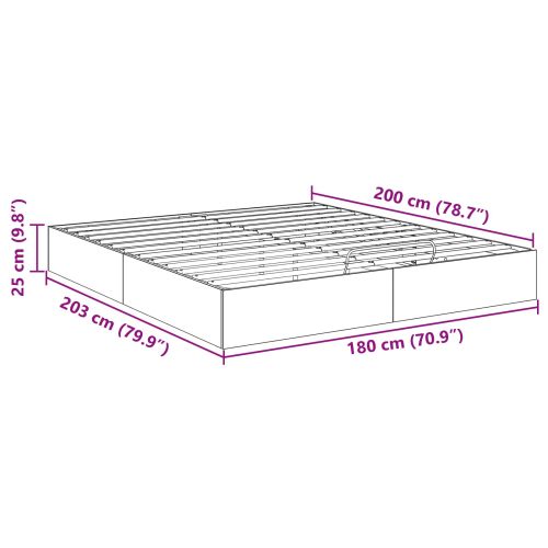 Отоманско легло със съхранение Сонома дъб 193 x 120 x 25 см ПДЧ