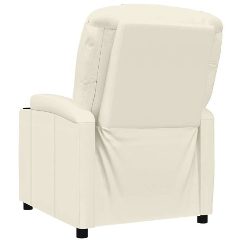 Реклайнер стол, кремавобял, изкуствена кожа