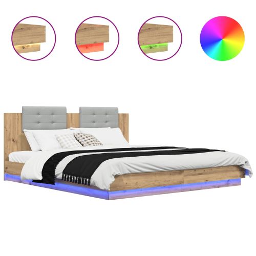 Леглова рамка с табла Дъб 180 x 200 cm Инженерно дърво