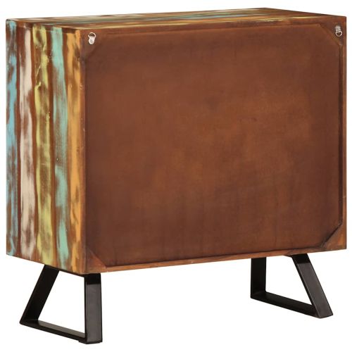 Шкаф с чекмеджета пъстър 70x35x70 см регенерирано дърво масив