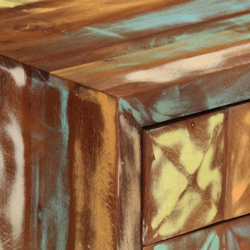 Шкаф с чекмеджета пъстър 70x35x70 см регенерирано дърво масив